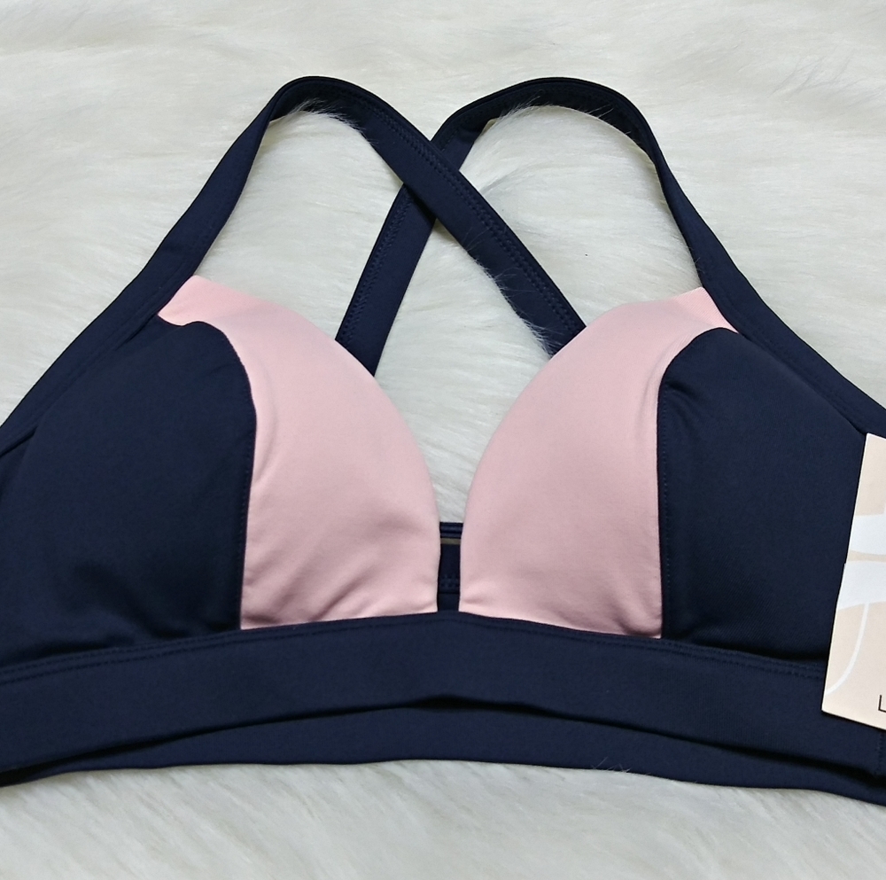 Lively Active bra cross back pink blue
